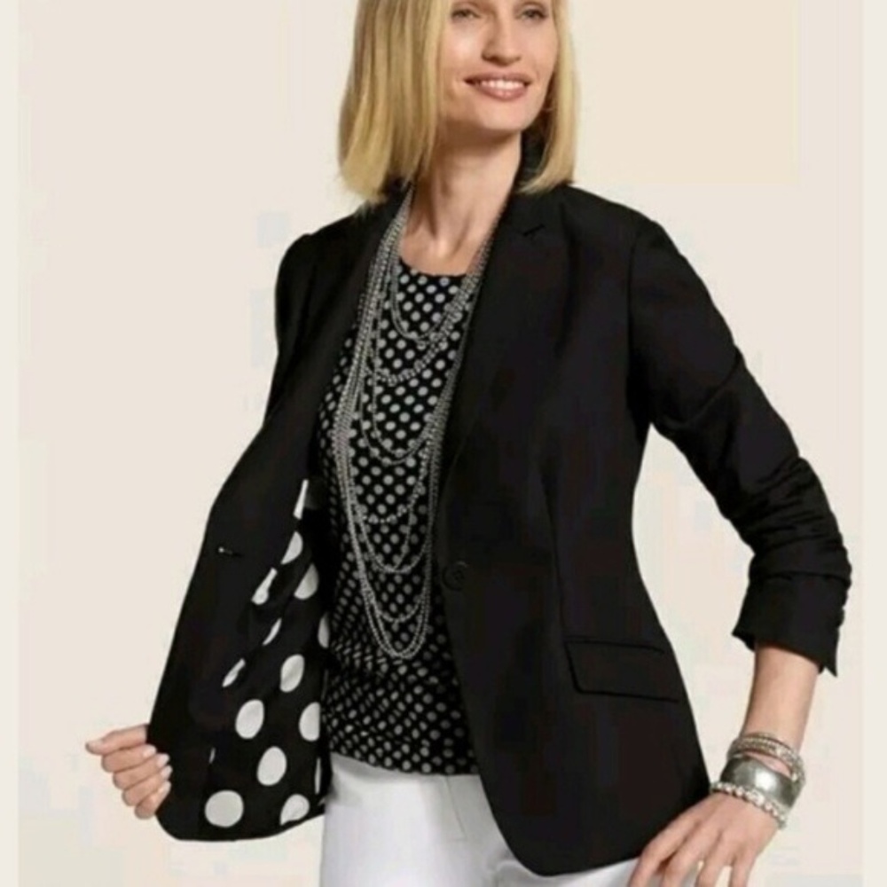 Chico's Polka Dot One Button Blazer Sz 20 (4)
